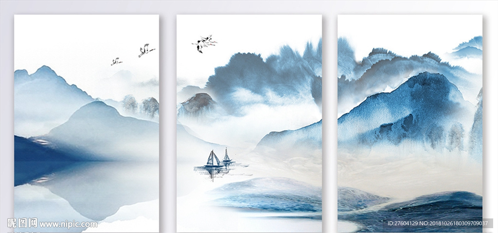 水墨中国风山水装饰画