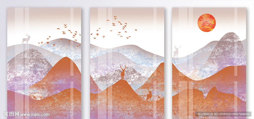 中国风山川风景装饰画