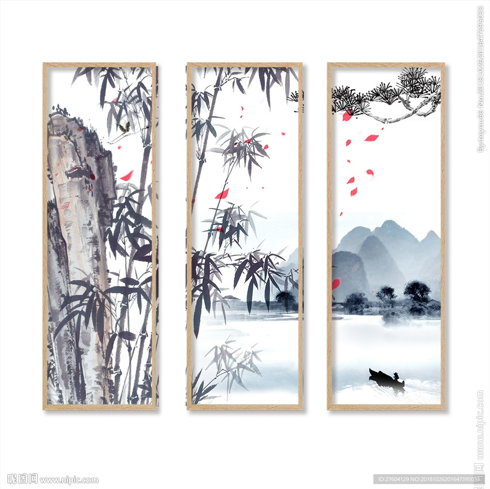中式山水水墨风景装饰画