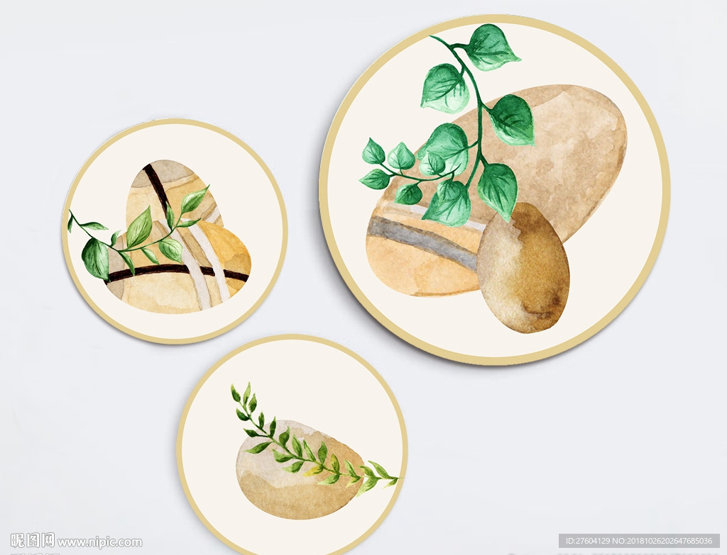 简约水彩植物手绘装饰画