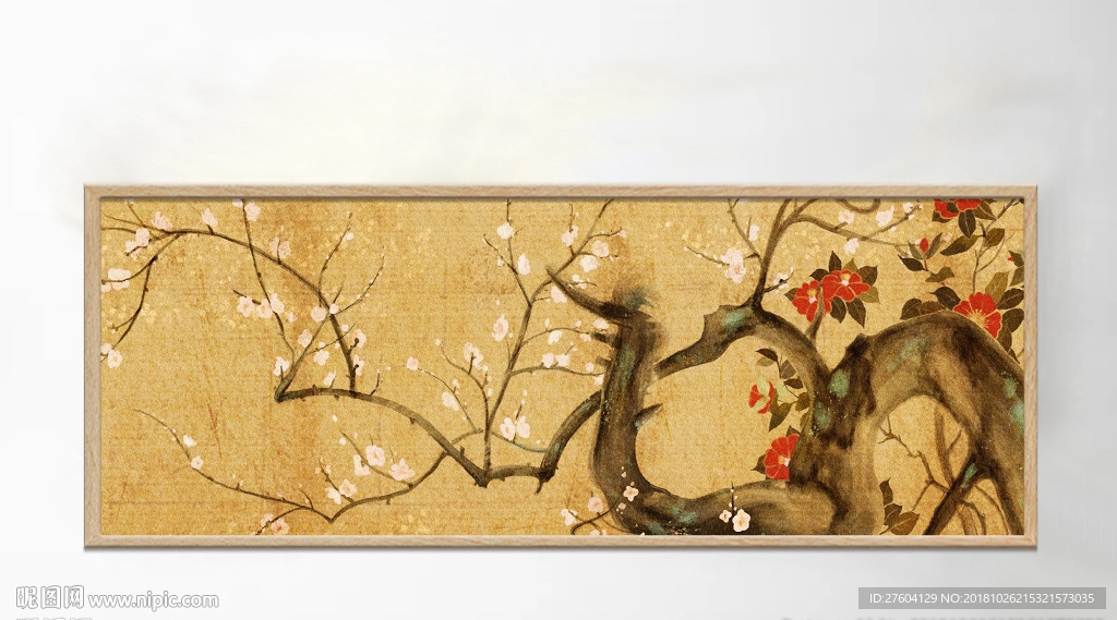 中国风植物风景装饰画