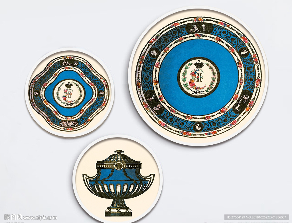 北欧风格蓝色物件装饰画