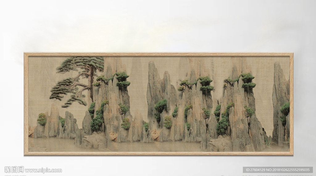 中式山水风景水墨画装饰画