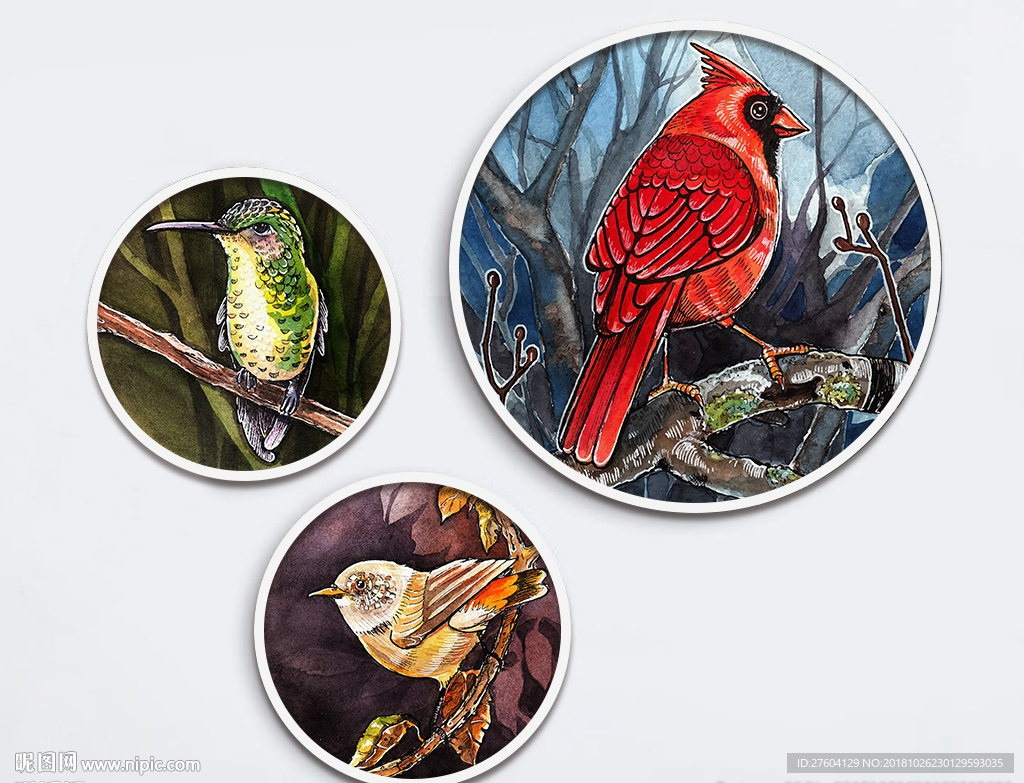 中式国画鸟类装饰画