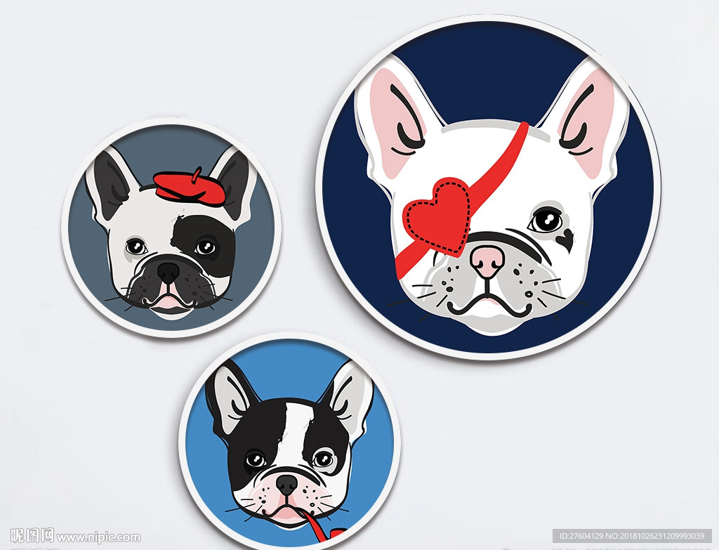 动物图案北欧动画狗狗装饰画