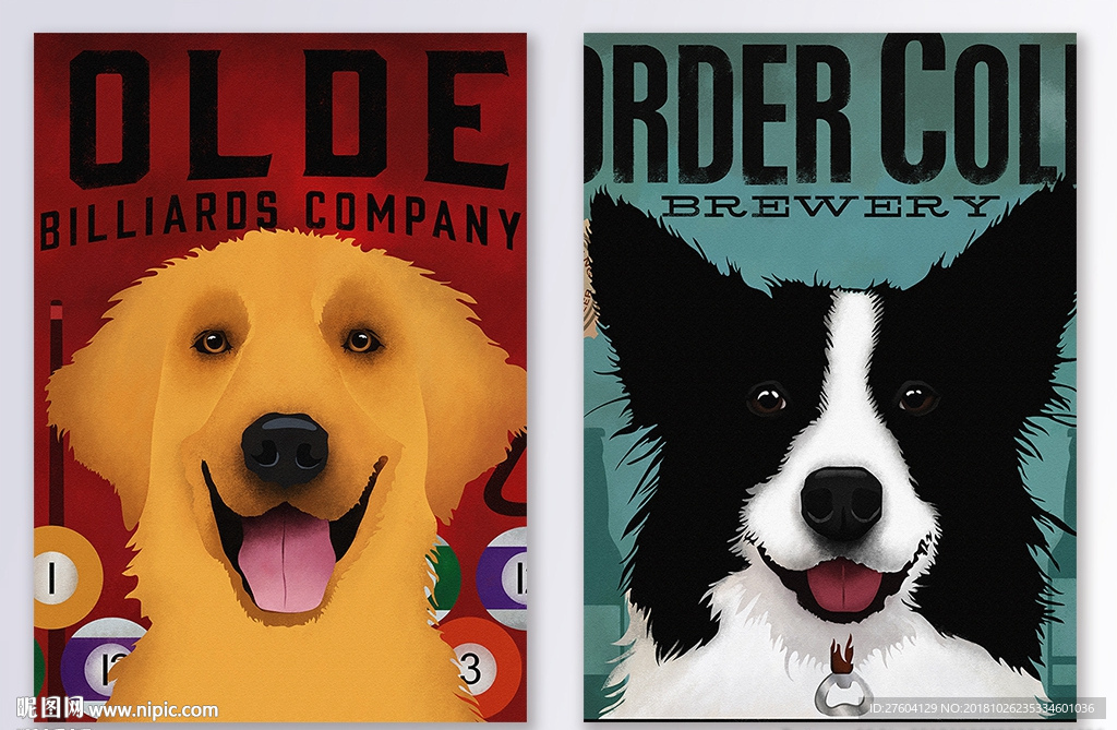 北欧狗狗动物装饰画