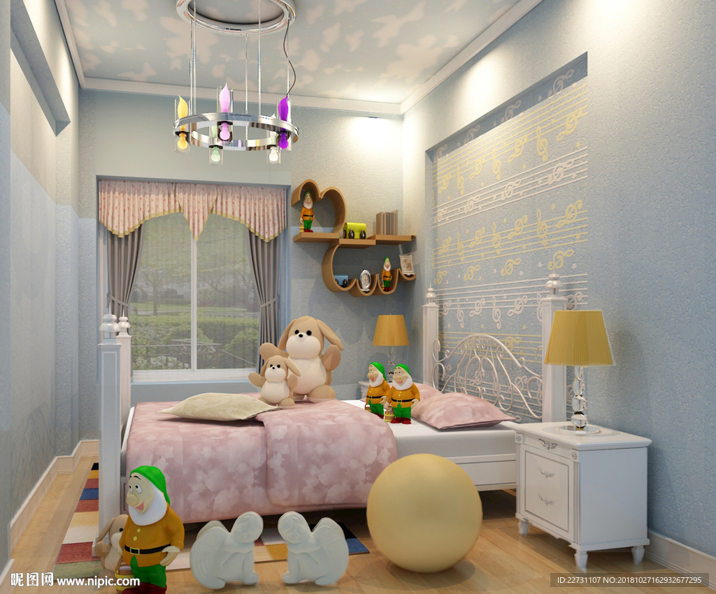 儿童房硅藻泥背景墙