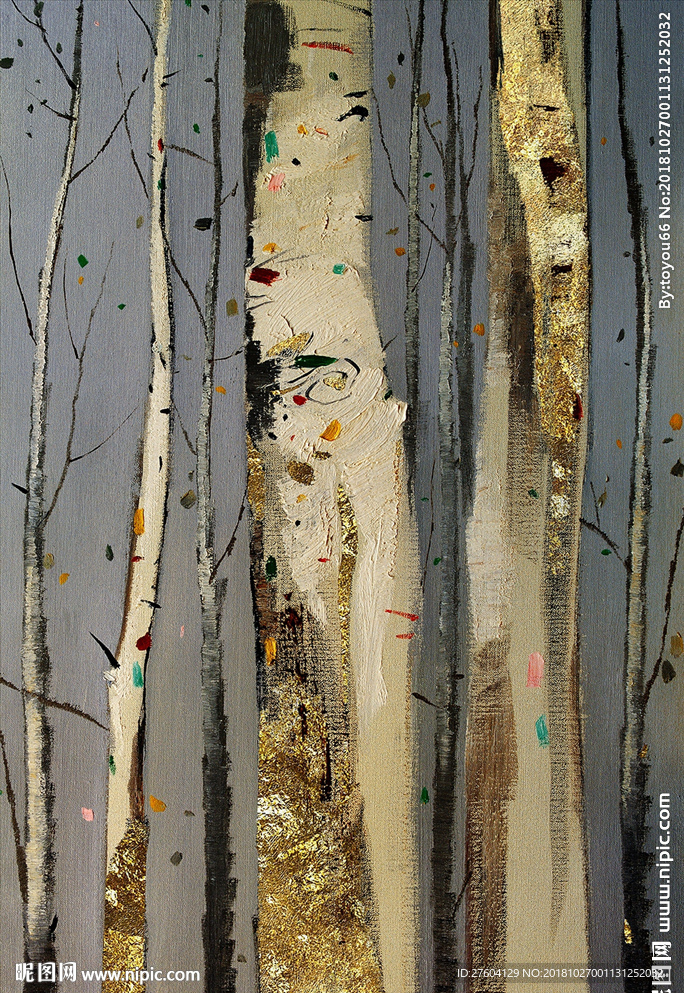 北欧抽象树木树林装饰画