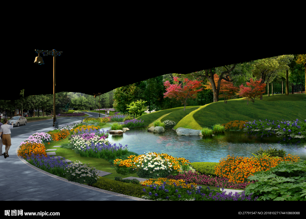 溪流景观效果图