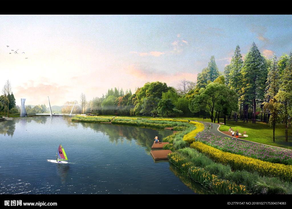 滨水景观效果图