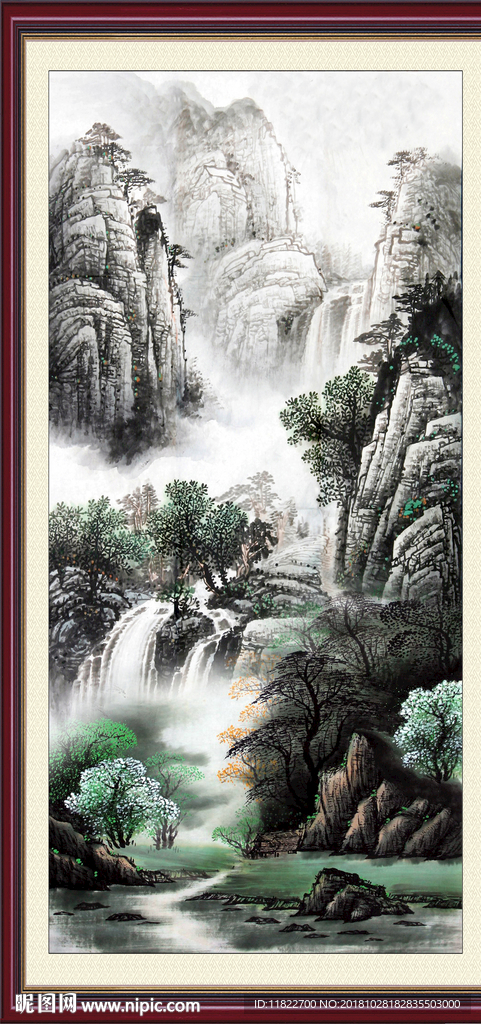 竖幅山水画
