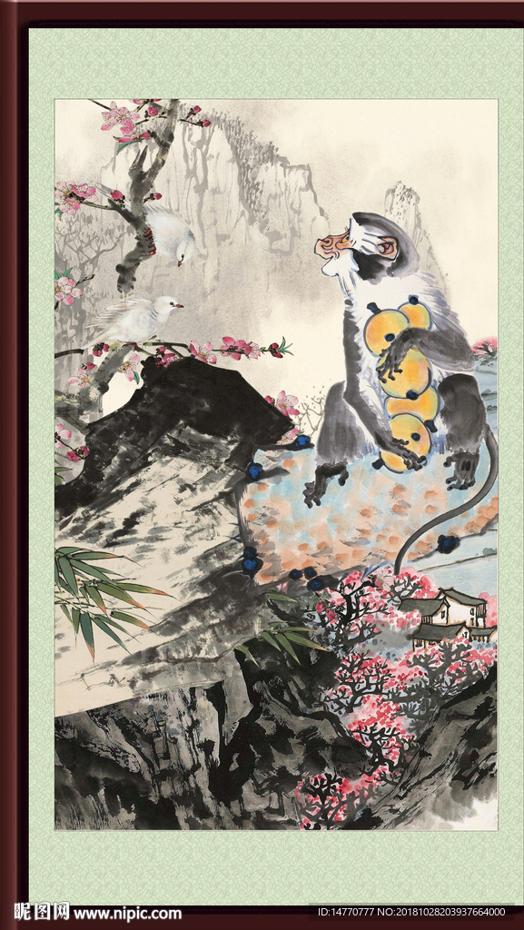 国画猴子