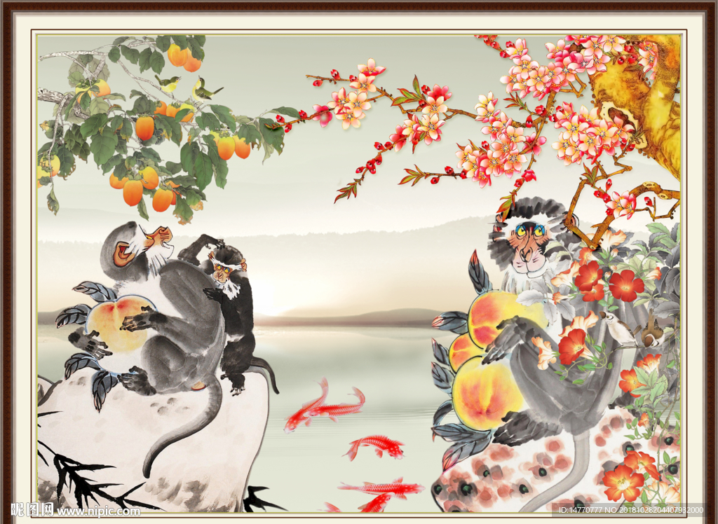 国画猴子
