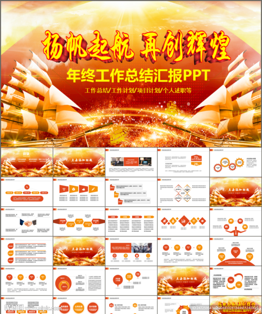 年终工作总结汇报PPT模板