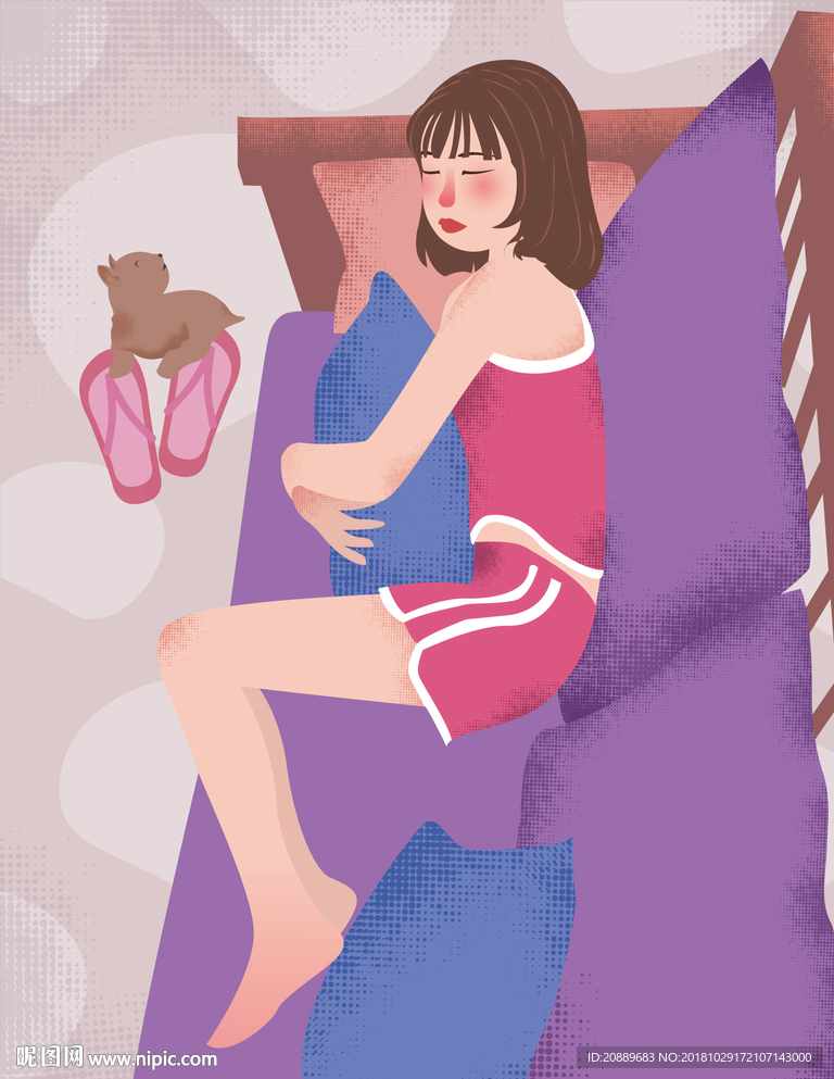 插画 女孩 深夜 加班 漫画