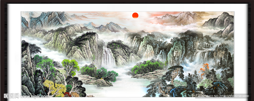 山水国画 巨幅山水