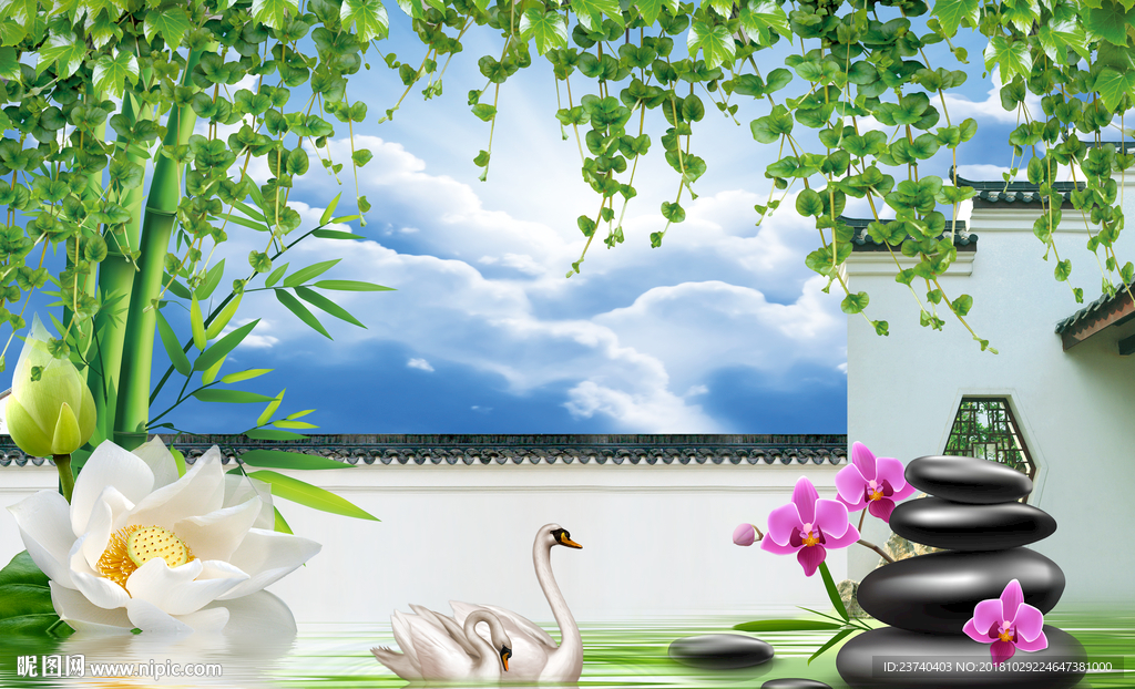 电视背景 简约背景墙 3d壁画