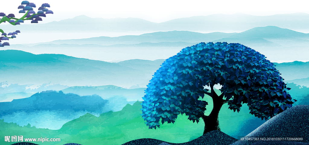 大气磅礴抽象山水