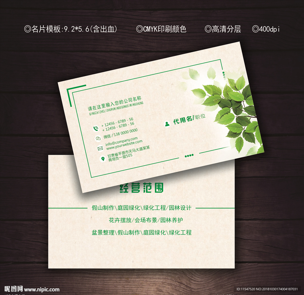 绿色名片