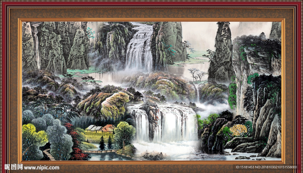 源远流长 瀑布 高山流水