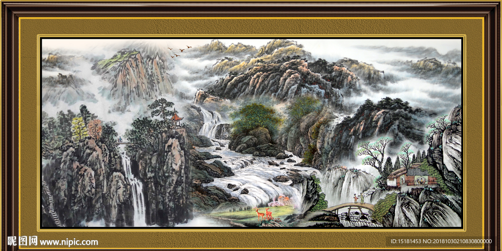 国画 泰山风光