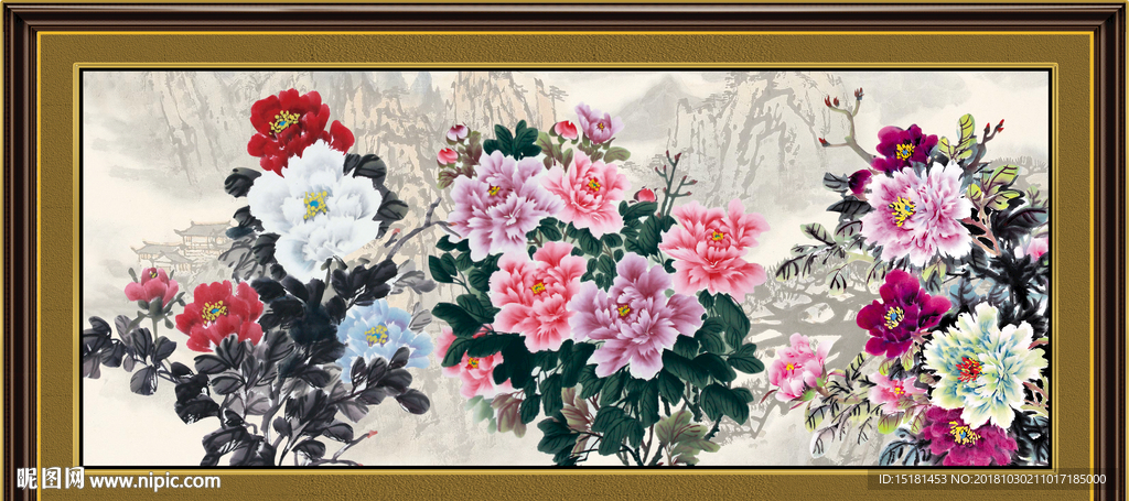 国画牡丹