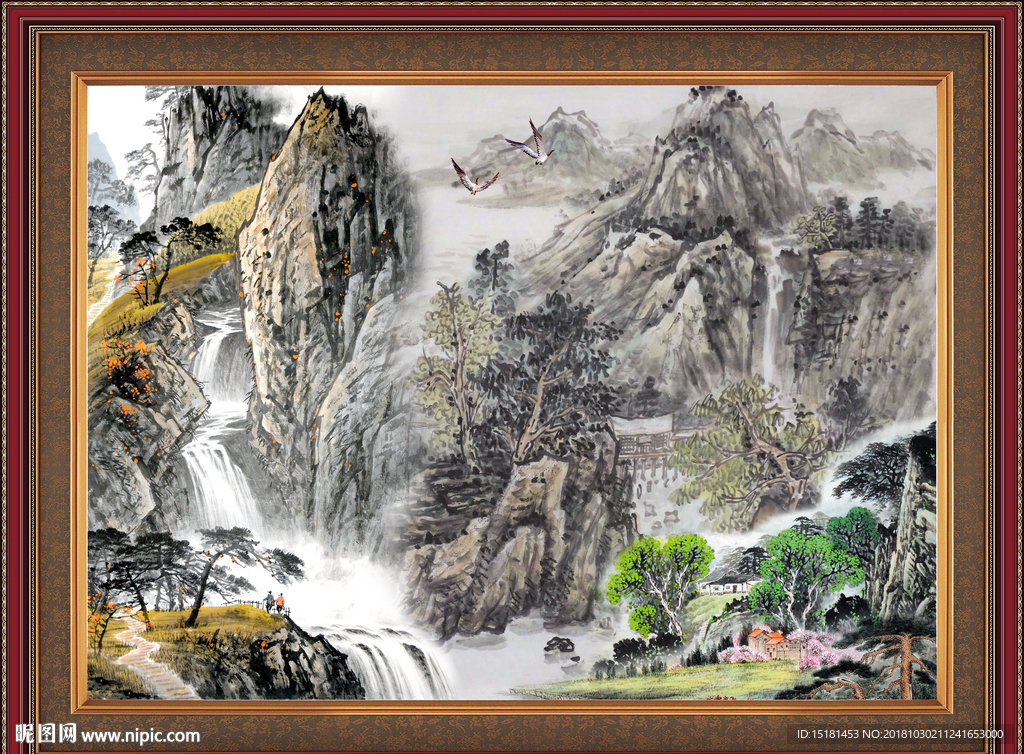 国画 泰山风光