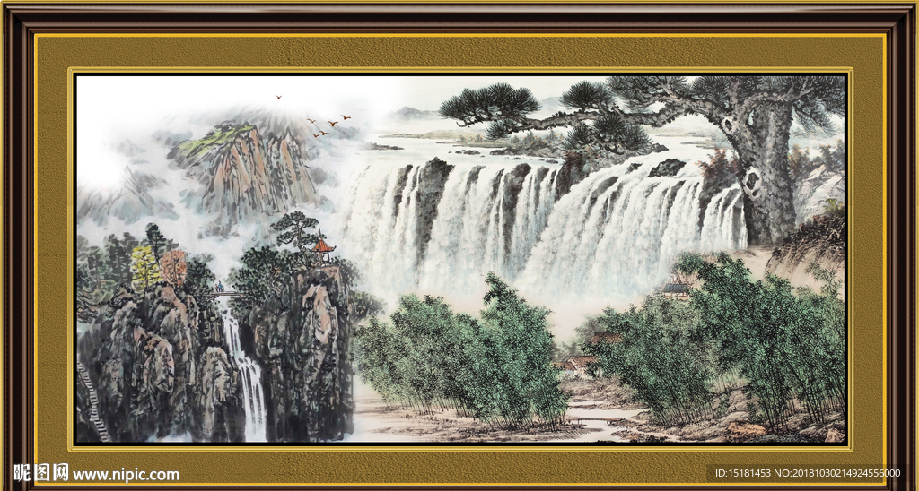国画 泰山风光