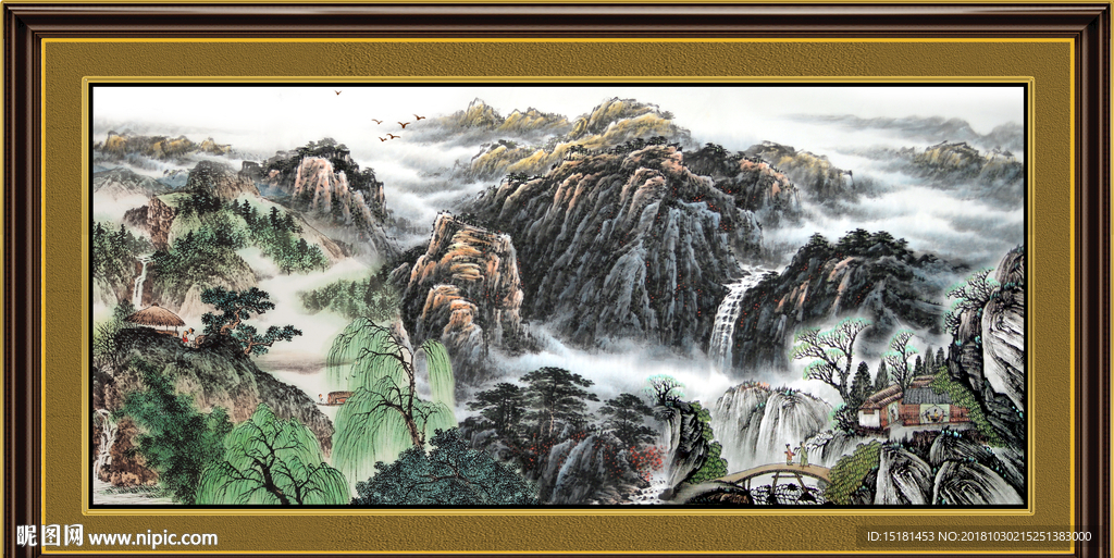 国画 泰山风光
