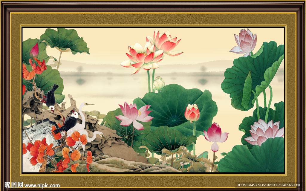 国画荷花