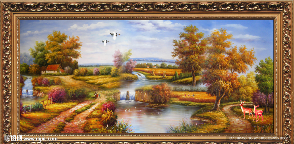油画 壁画 古典油画风景