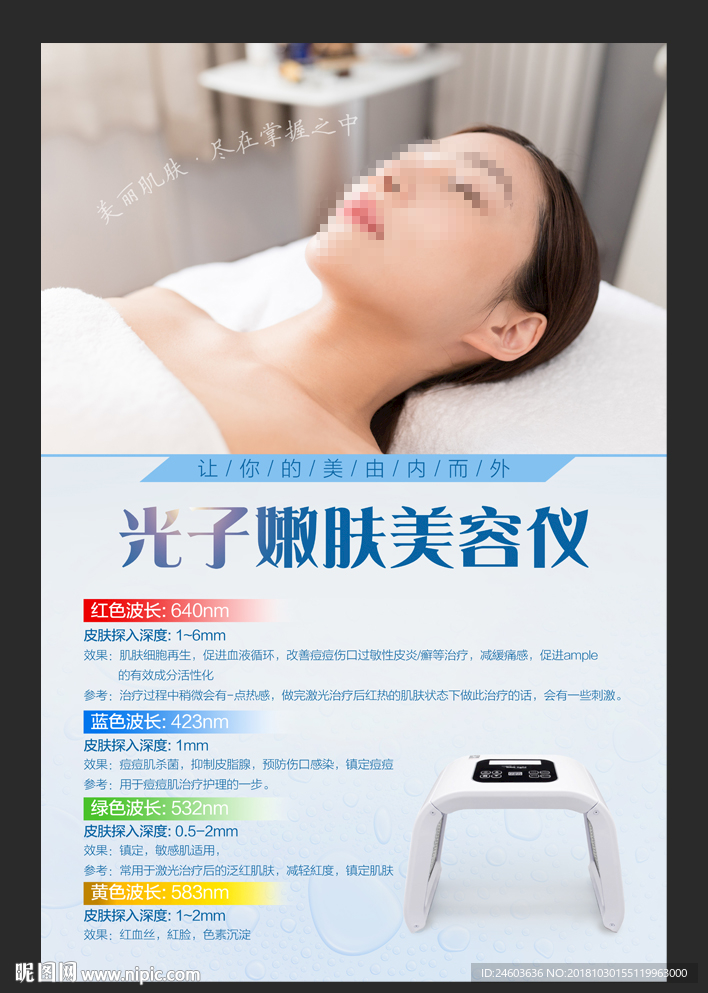 PDT光动力光疗嫩肤海报图片