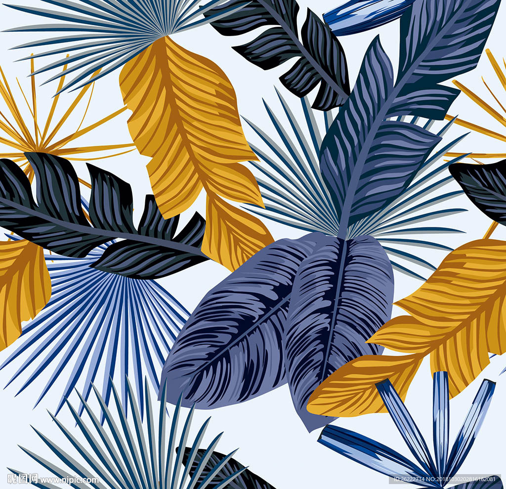 热带植物时尚印花图案