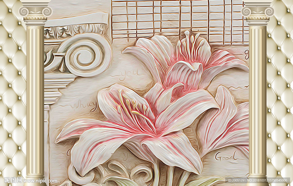 3D背景墙 大型壁画 3D