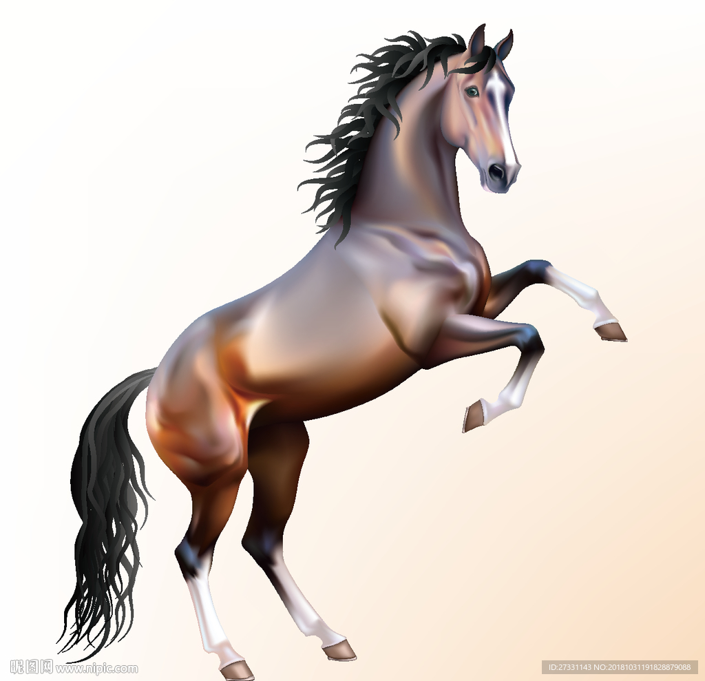 矢量骏马 马文化 马精神 奔跑