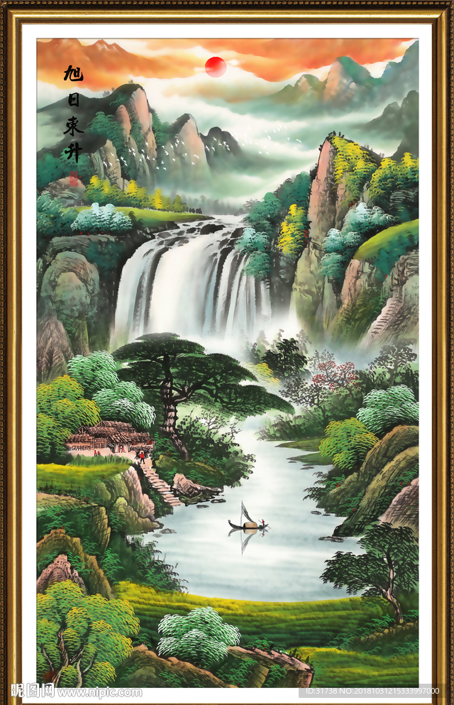 竖幅山水画