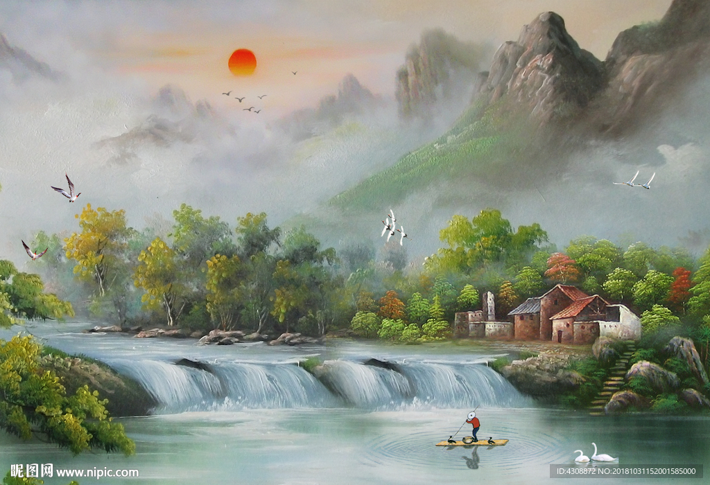 油画山水