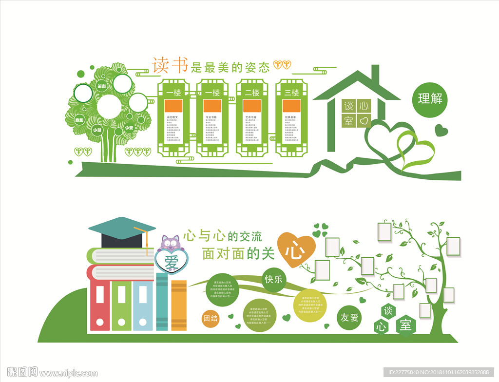 校园文化 学校展板 校园文化墙