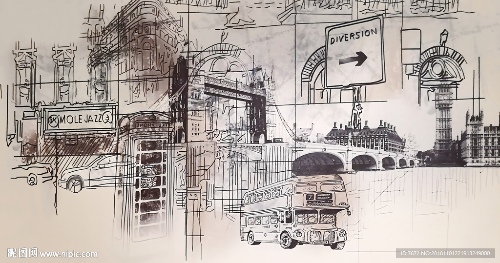 复古怀旧青春标语背景墙