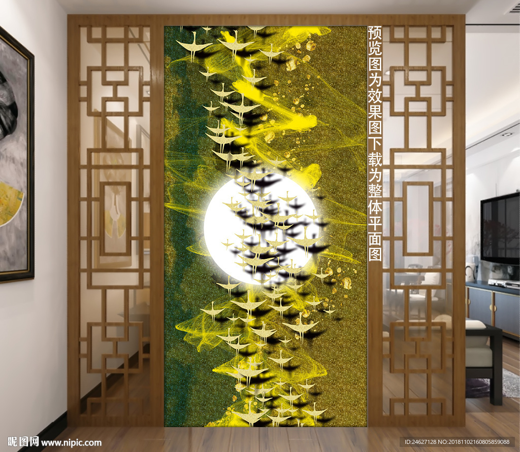 中式飞鸟卧室装饰画