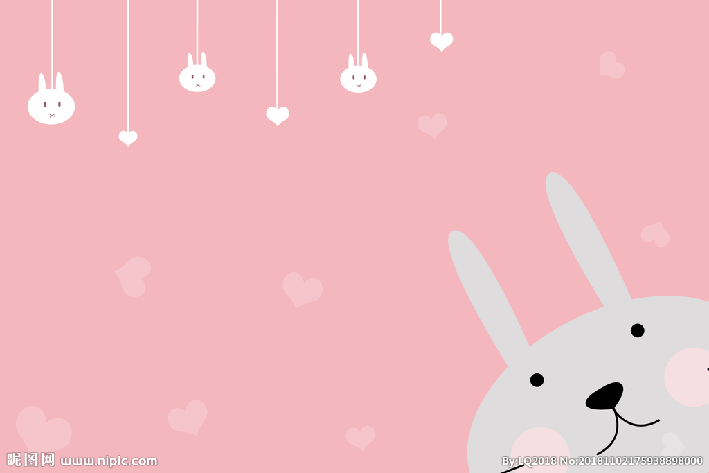 可爱粉色兔子背景图片
