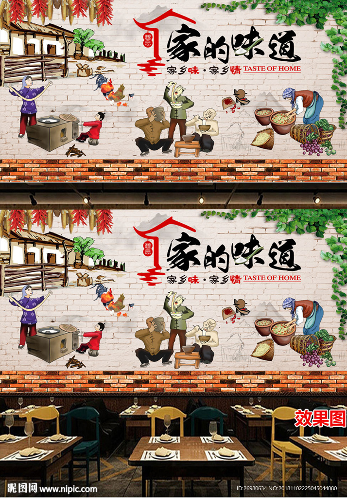 复古怀旧家的味道家常菜背景