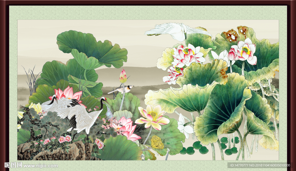 国画荷花