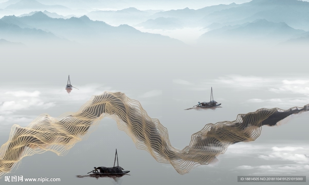 新中式水墨彩雕背景墙