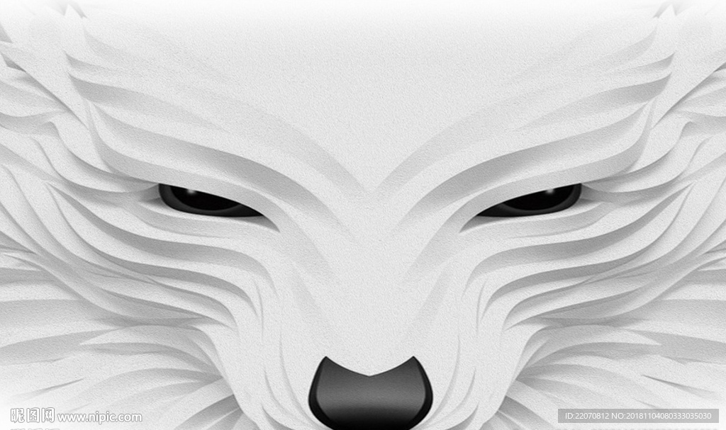 创意浮雕狼头背景墙