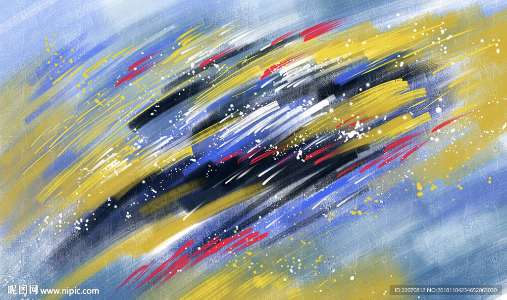 欧式现代抽象油画背景墙