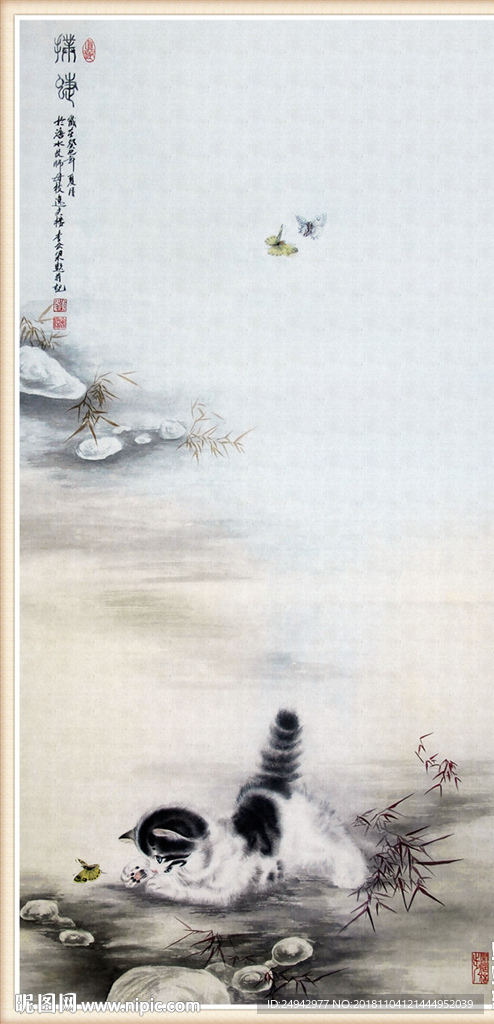 工笔画背景墙