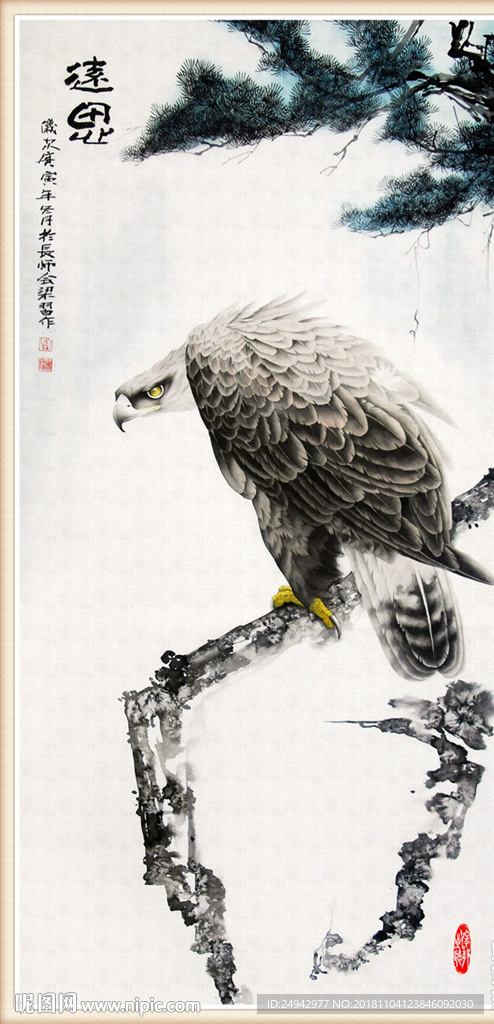 工笔画背景墙