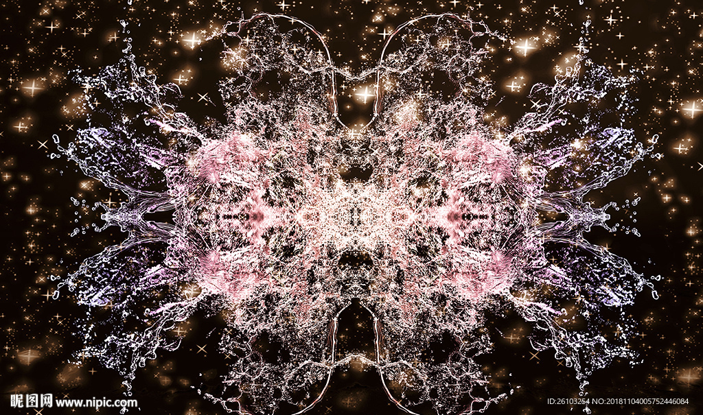 梦幻星空水纹曲线电视背景墙