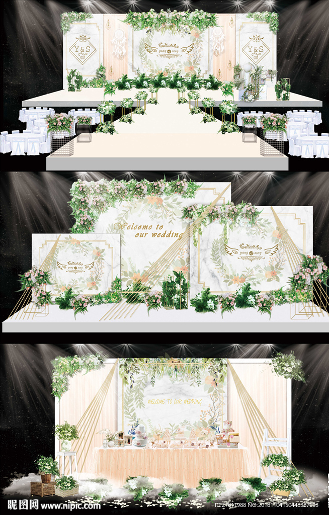 小清新大理石婚礼效果图